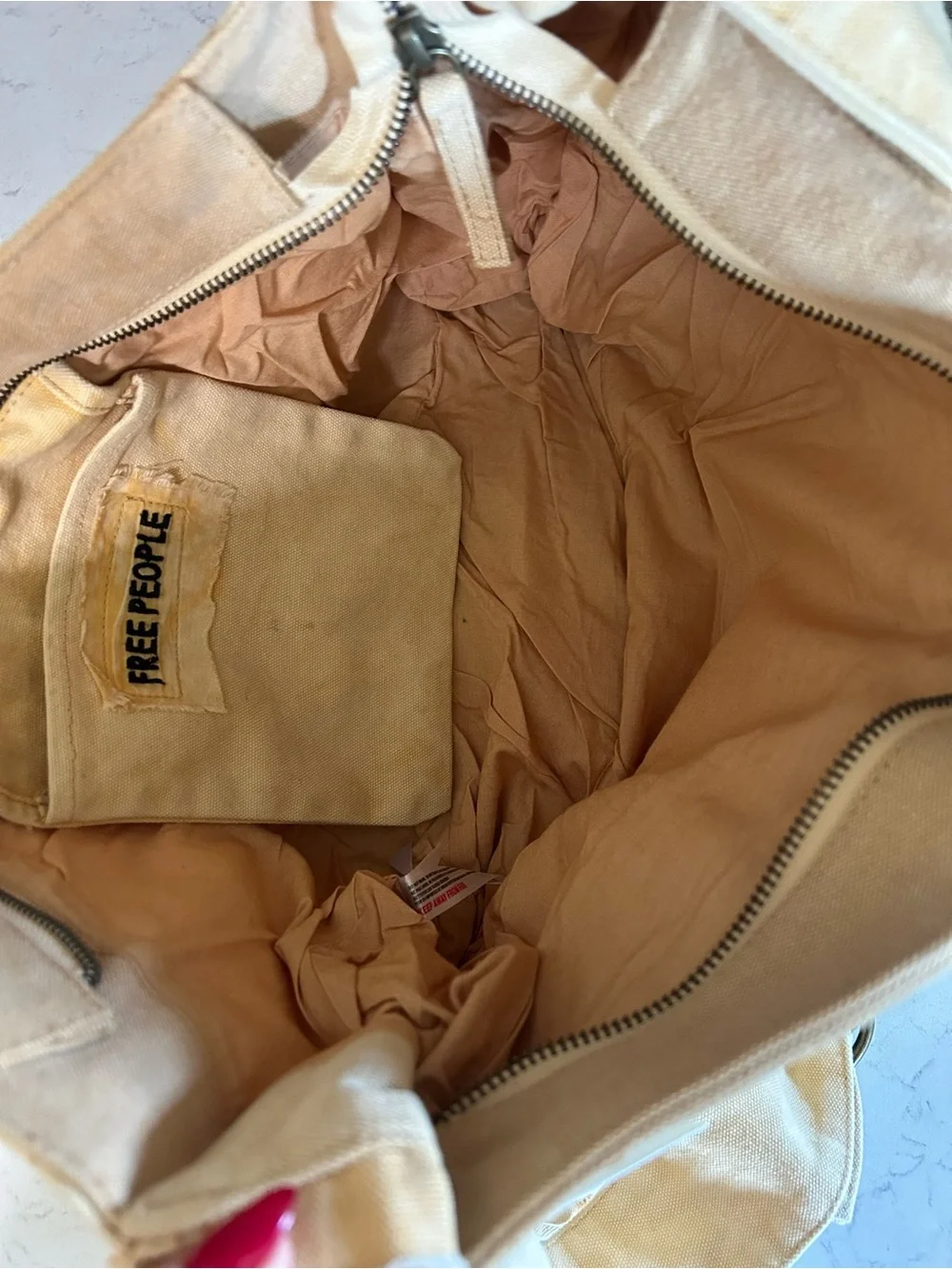 NWT Free People Camp Crush Canvas Sling Bag in Neutral